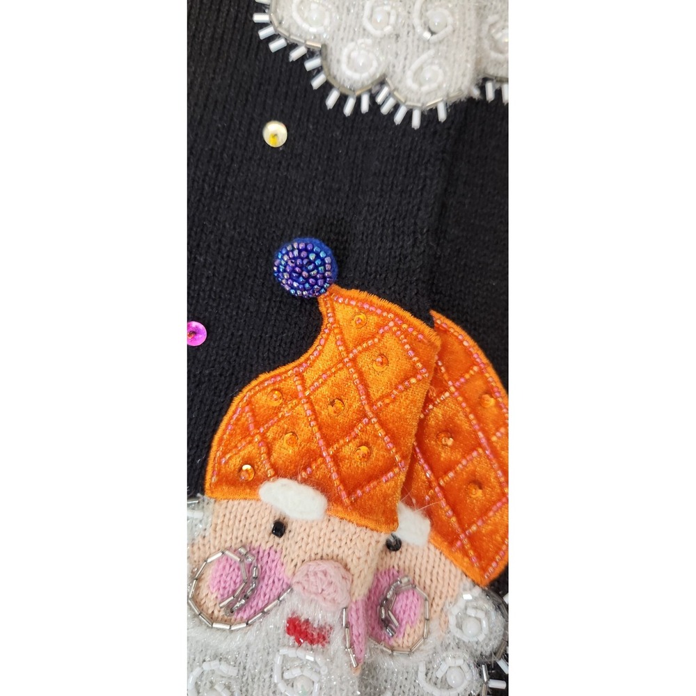 Rare Design Options Philip Jane Christmas Santa Holiday Cardigan Sweater Sz XL - Picture 6 of 11